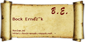 Bock Ernák névjegykártya